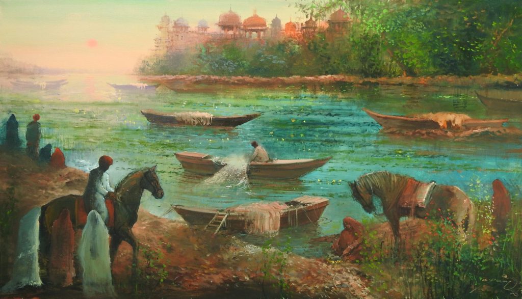 A Q Arif, Acrylic on canvas, 24 × 42