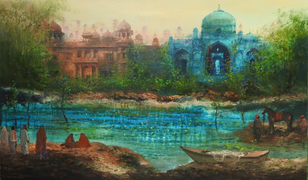 A Q Arif, Acrylic on canvas, 24 × 42