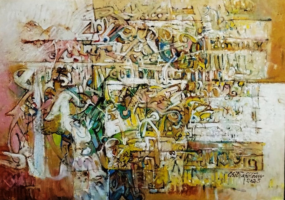 Chitra Pritam, Oil on canvas, 12 × 12 (OGK1824)