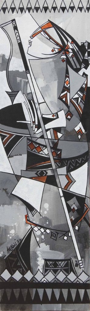 Ashkal, Acrylic on canvas, 12 × 36 (OGK1005)