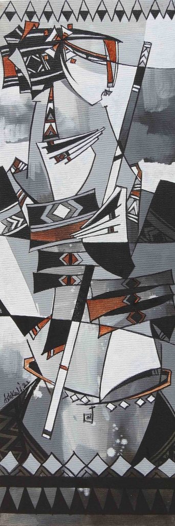 Ashkal, Acrylic on canvas, 12 × 36 (OGK1006)