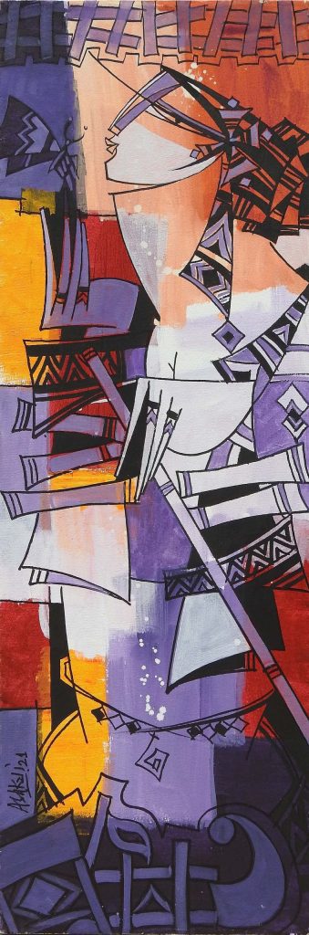 Ashkal, Acrylic on canvas, 12 × 36 (OGK1008)