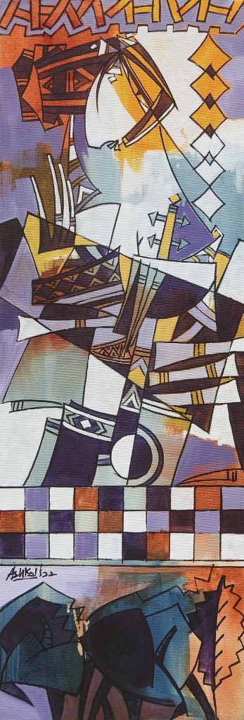 Ashkal, Acrylic on canvas, 12 × 36 (OGK1010)