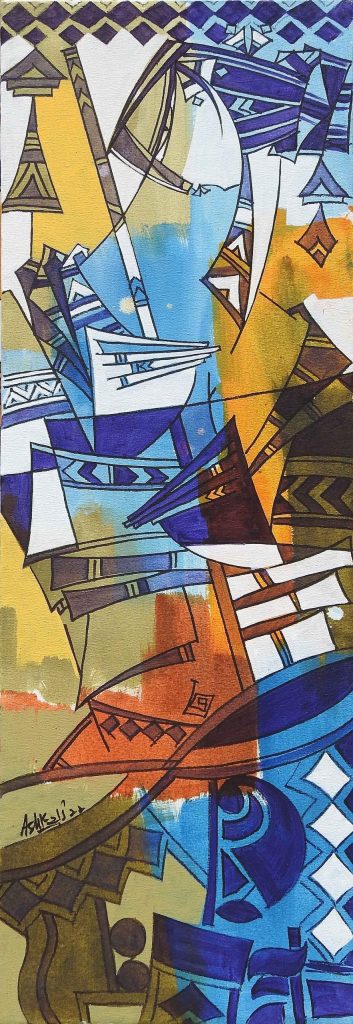 Ashkal, Acrylic on canvas, 12 × 36 (OGK1011)