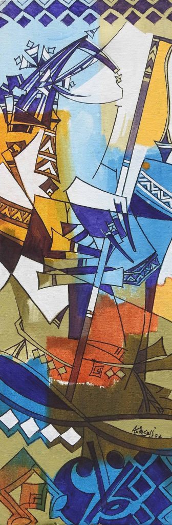 Ashkal, Acrylic on canvas, 12 × 36 (OGK1012)