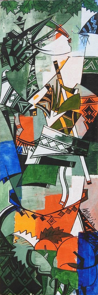 Ashkal, Acrylic on canvas, 12 × 36 (OGK1013)