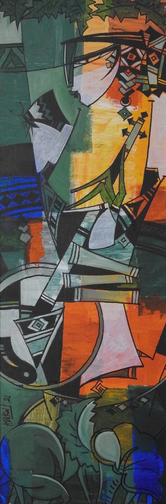 Ashkal, Acrylic on canvas, 12 × 36 (OGK1014)