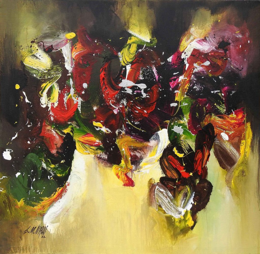 S M Naqvi, Oil on canvas, 30 × 30 (OGK1016)