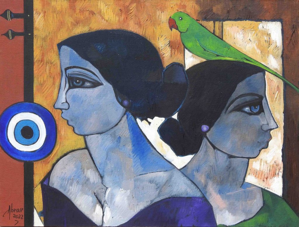 Abrar Ahmed, Oil on canvas, 18 × 24 (OGK1022)