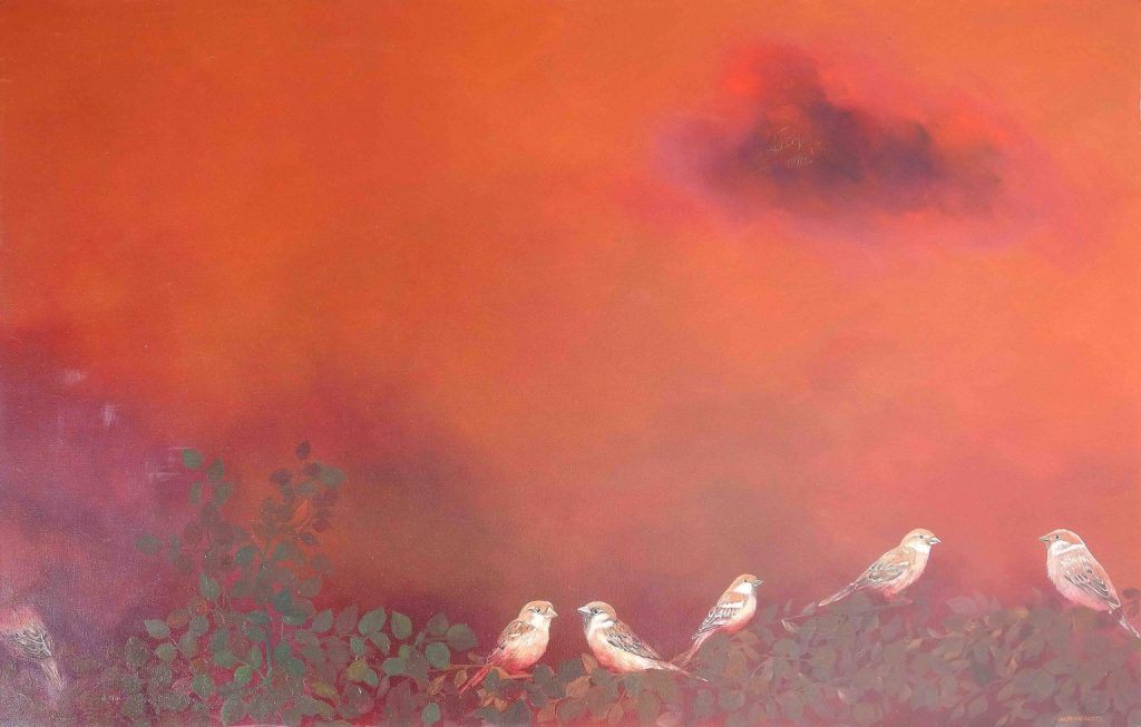Amna Waqas, Oil on canvas, 24 × 36 (OGK1041)