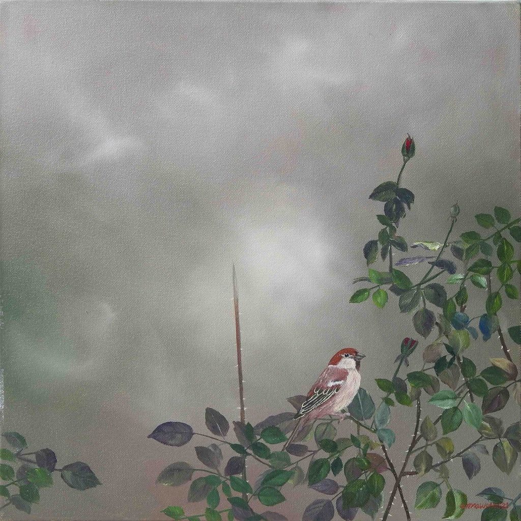 Amna Waqas, Oil on canvas, 15 × 15 (OGK1046)