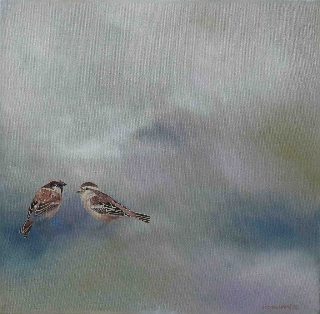 Amna Waqas, Oil on canvas, 15 × 15 (OGK1047)