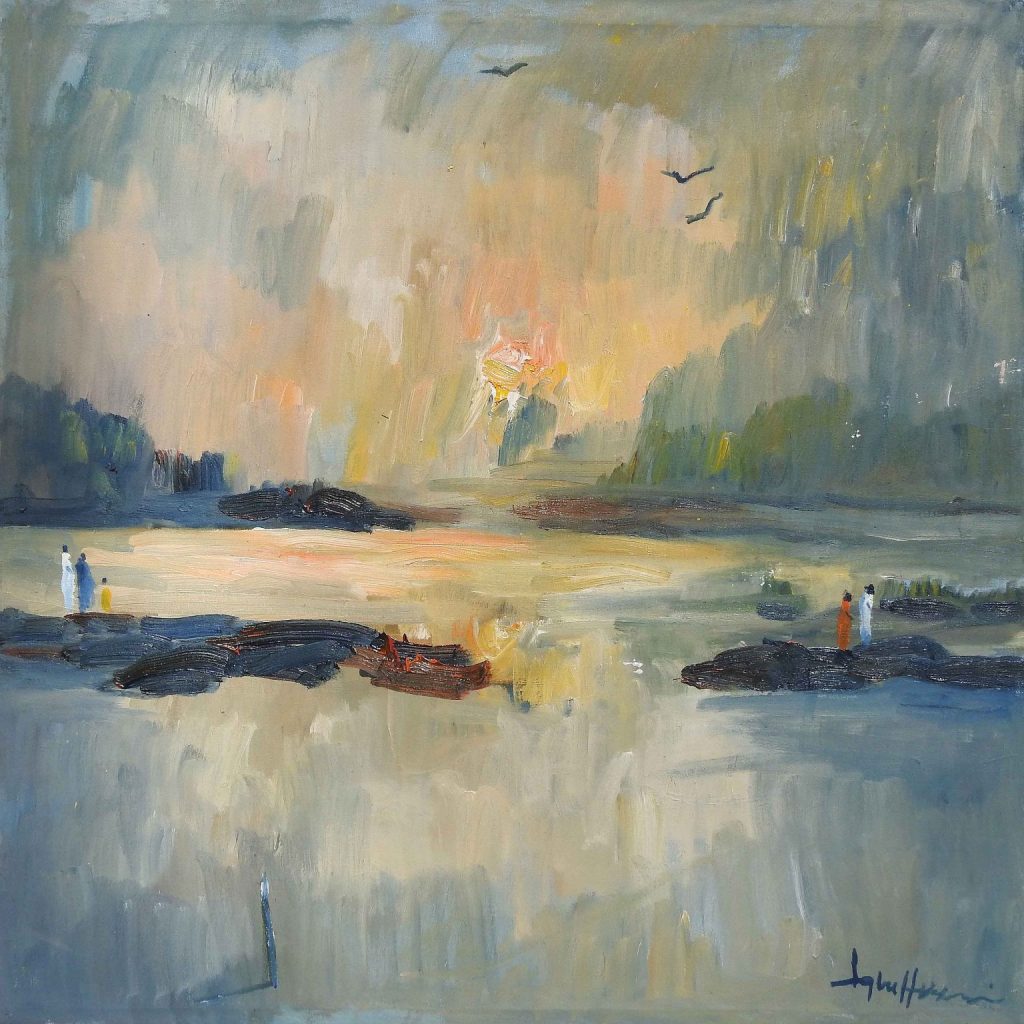 Iqbal Hussain, Oil on canvas, 24 × 24 (OGK1105)