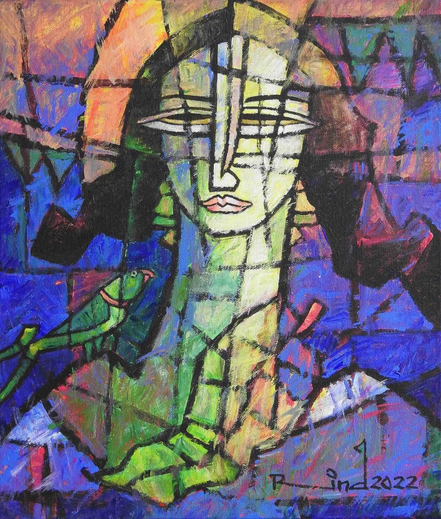 A S Rind, Acrylic on canvas, 12 × 14 (OGK1147)