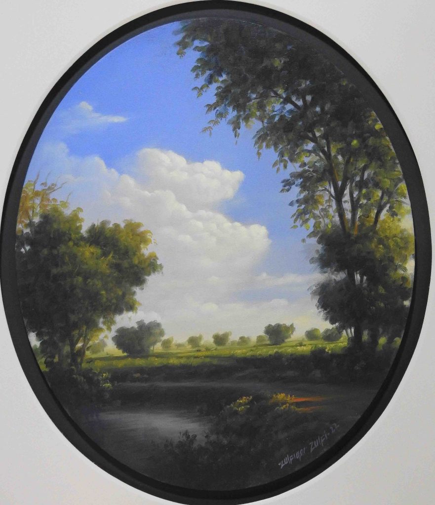 Zulfiqar Zulfi, (ovel), 18 × 24 (OGK1153)