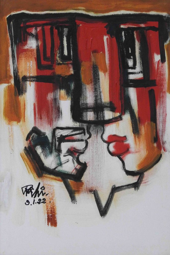 Mansoor Rahi, Oil on canvas, 12 × 18 (OGK1155)