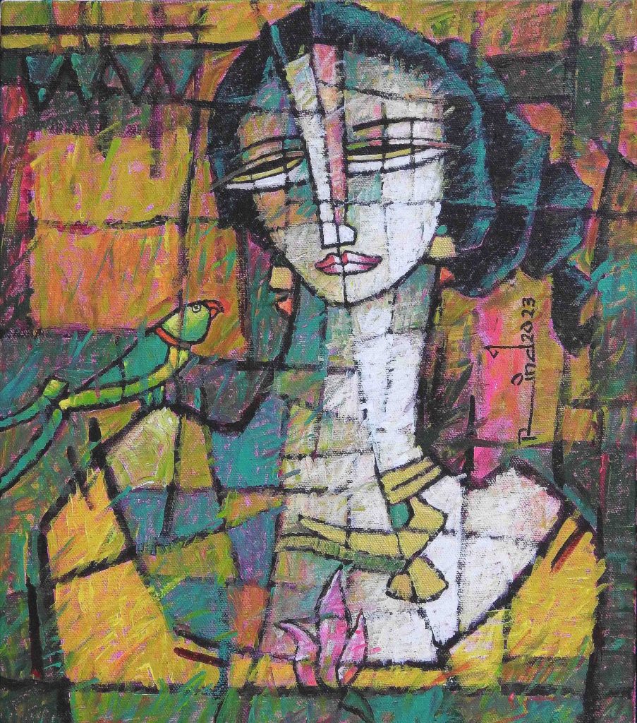 A S Rind, Acrylic on canvas, 12 × 14 (OGK1217)