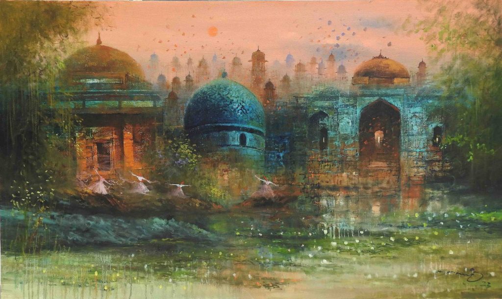 A Q Arif, Oil on canvas, 25 × 42 (OGK1243)