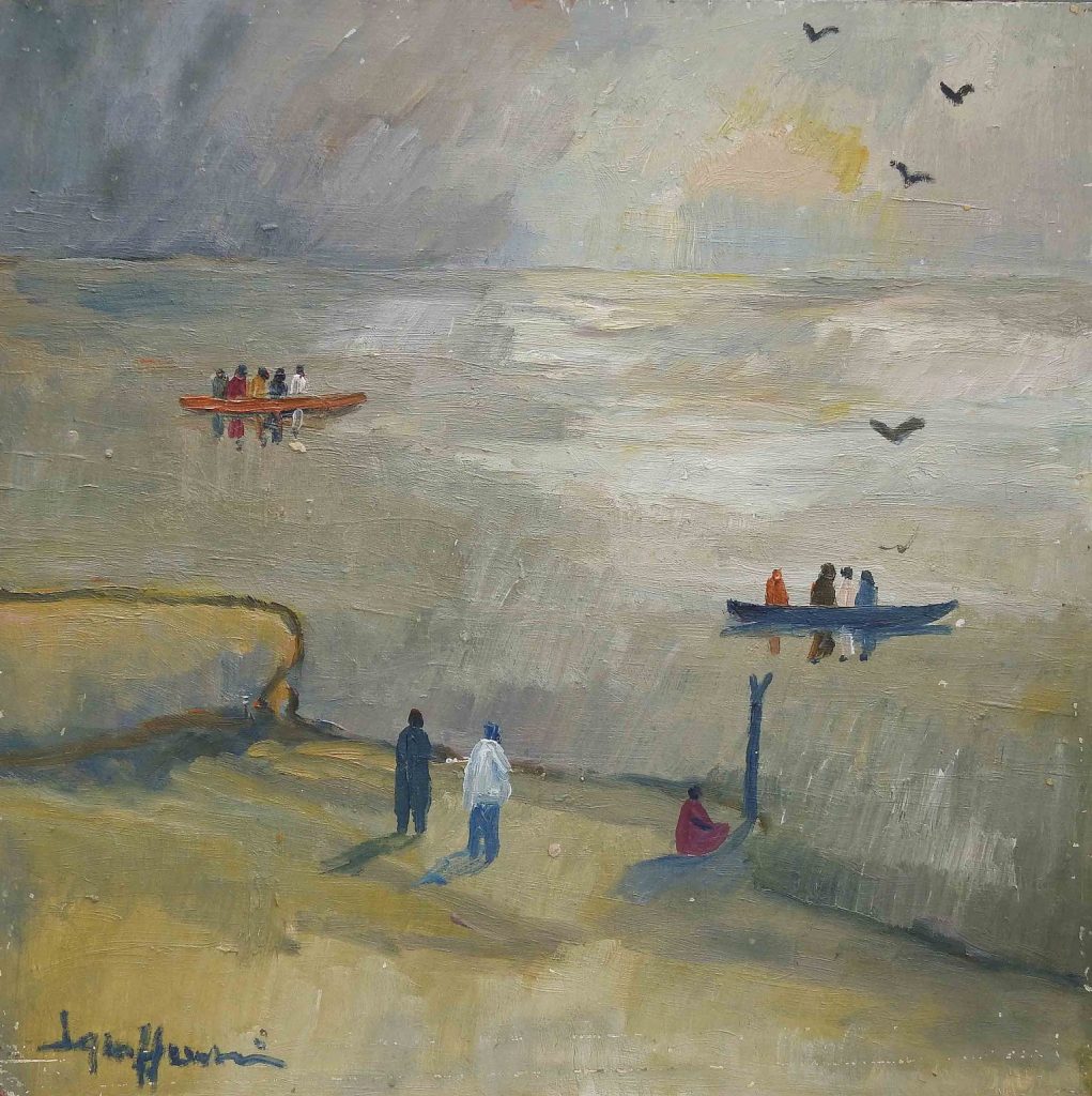 Iqbal Hussain, Oil on board, 18 × 18 (OGK1245)