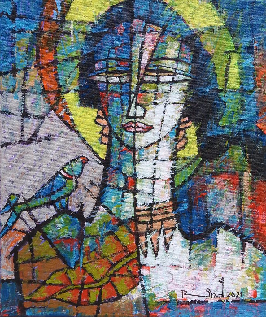 A S Rind, Acrylic on canvas, 12 × 14 (OGK1266)