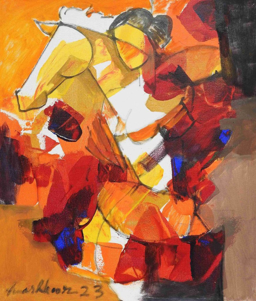 Mashkoor Raza, Oil on canvas, 20 × 24 (OGK1282)