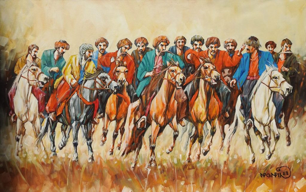 Momin, Acrylic on canvas, 30 × 48 (OGK1415)
