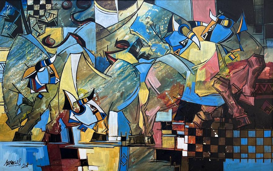 Ashkal, Acrylic on canvas, 30 × 48 (OGK1479)