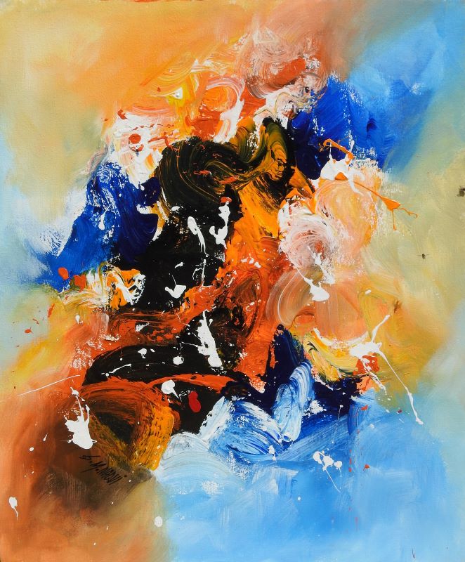 S M Naqvi, Acrylic on canvas, 20 × 24 (OGK1487)