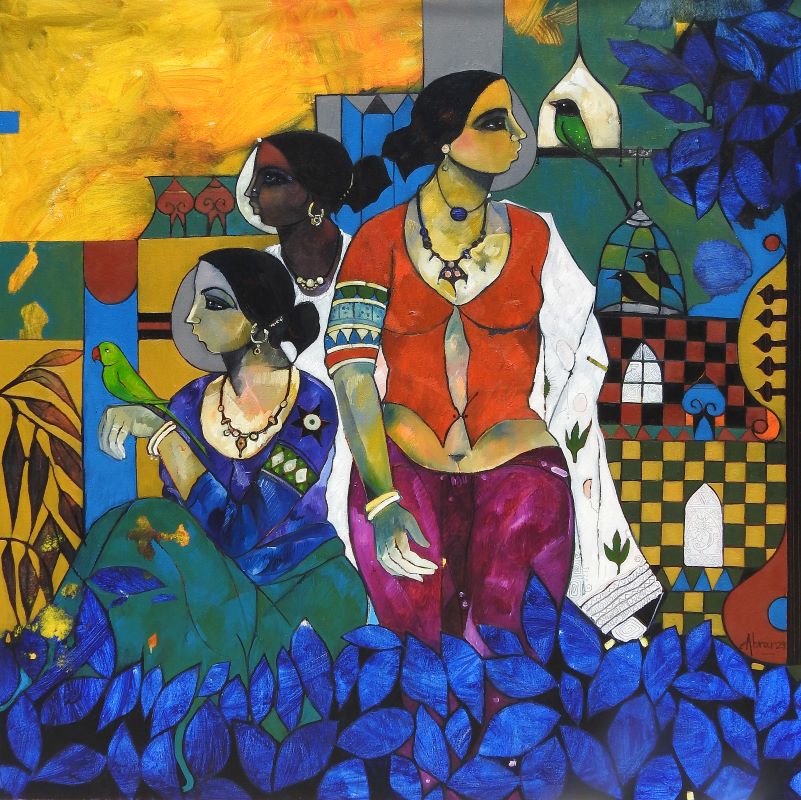 Abrar Ahmed, Oil on canvas, 48 × 48 (OGK1503)