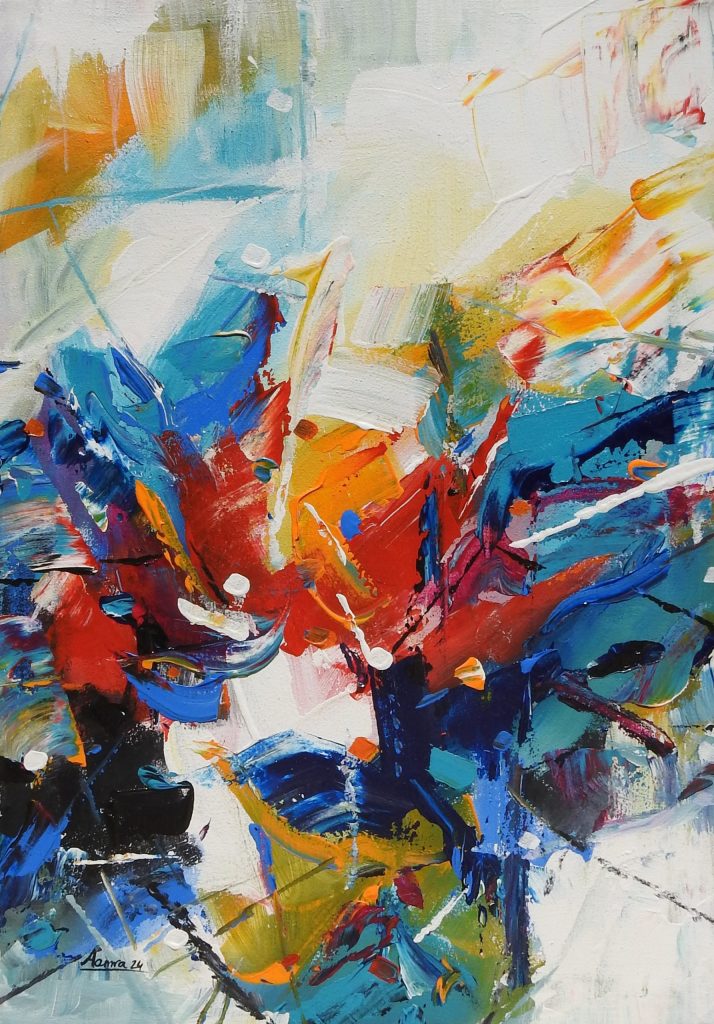 Amra, Acrylic on canvas, 12 × 18 (OGK1638)