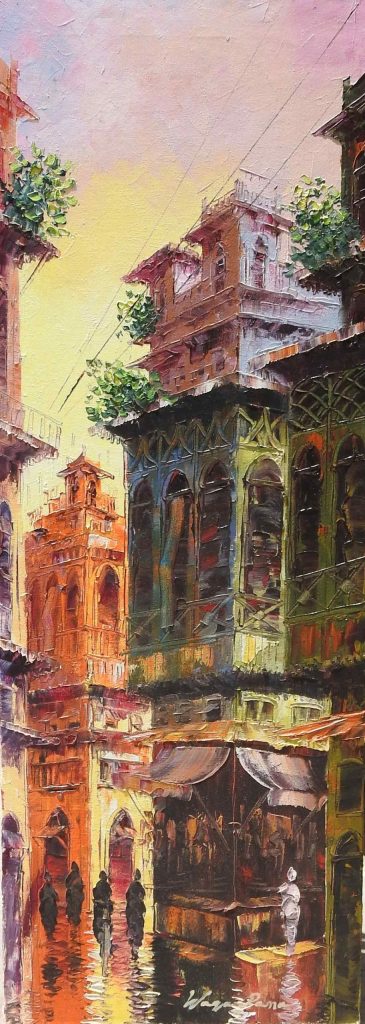Waqas Rana, Oil on canvas, 36 × 13 (OGK1705)