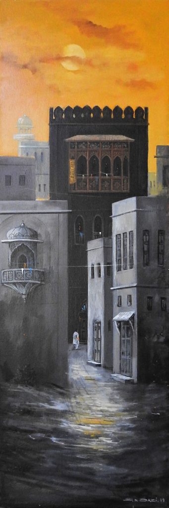 G N Qazi, Oil on canvas, 36 × 12 (OGK172)