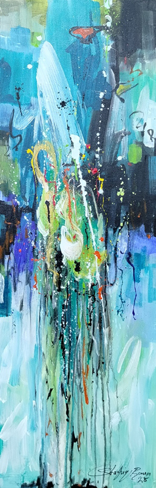 Shafiq Rana, Oil on canvas, 12 × 36 (OGK1777)