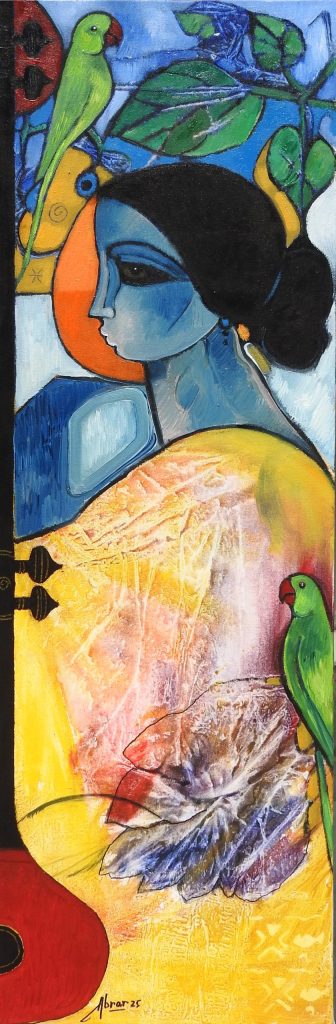 Abrar Ahmed, Oil on canvas, 12 × 36 (OGK1786)