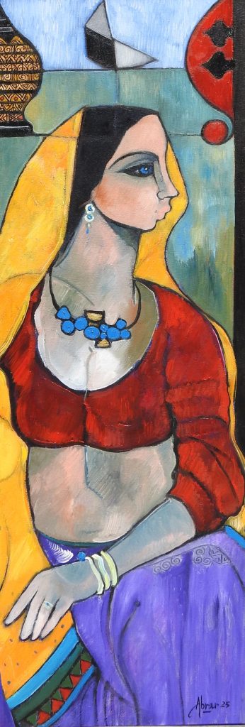 Abrar Ahmed, Oil on canvas, 12 × 36 (OGK1787)