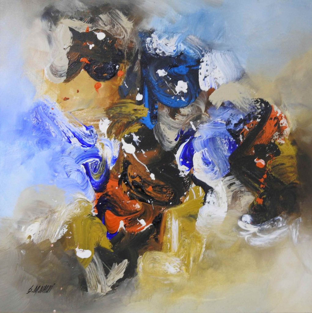 S.M Naqvi, Acrylic on canvas, 24 × 24 (OGK1839)