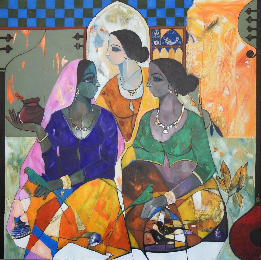 Abrar Ahmed, Acrylic on canvas, 48 × 48 (OGK1877)