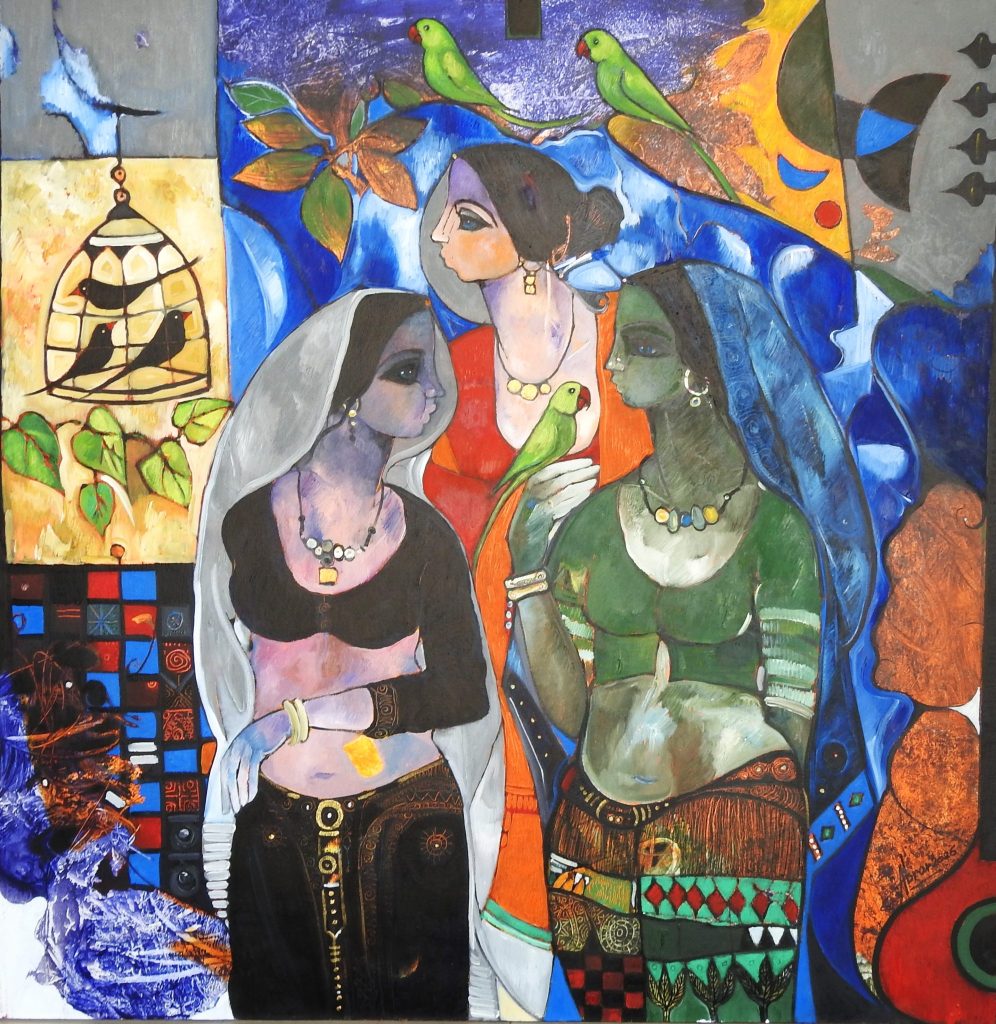 Abrar Ahmed, Acrylic on canvas, 48 × 48 (OGK1878)