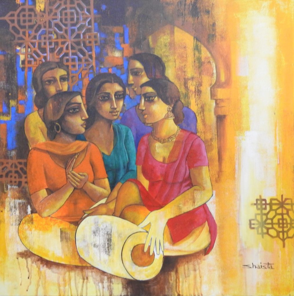 Shaista Momin, Acrylic on canvas, 30 × 30 (OGK1883)