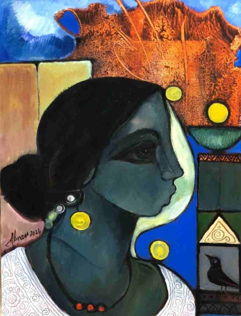 Abrar Ahmed, Oil on canvas, 12 × 16 (OGK1993)