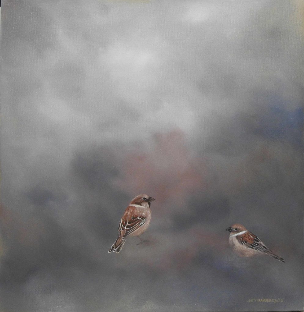 Amna Waqas, Oil on canvas, 15 × 15 (OGK2002)
