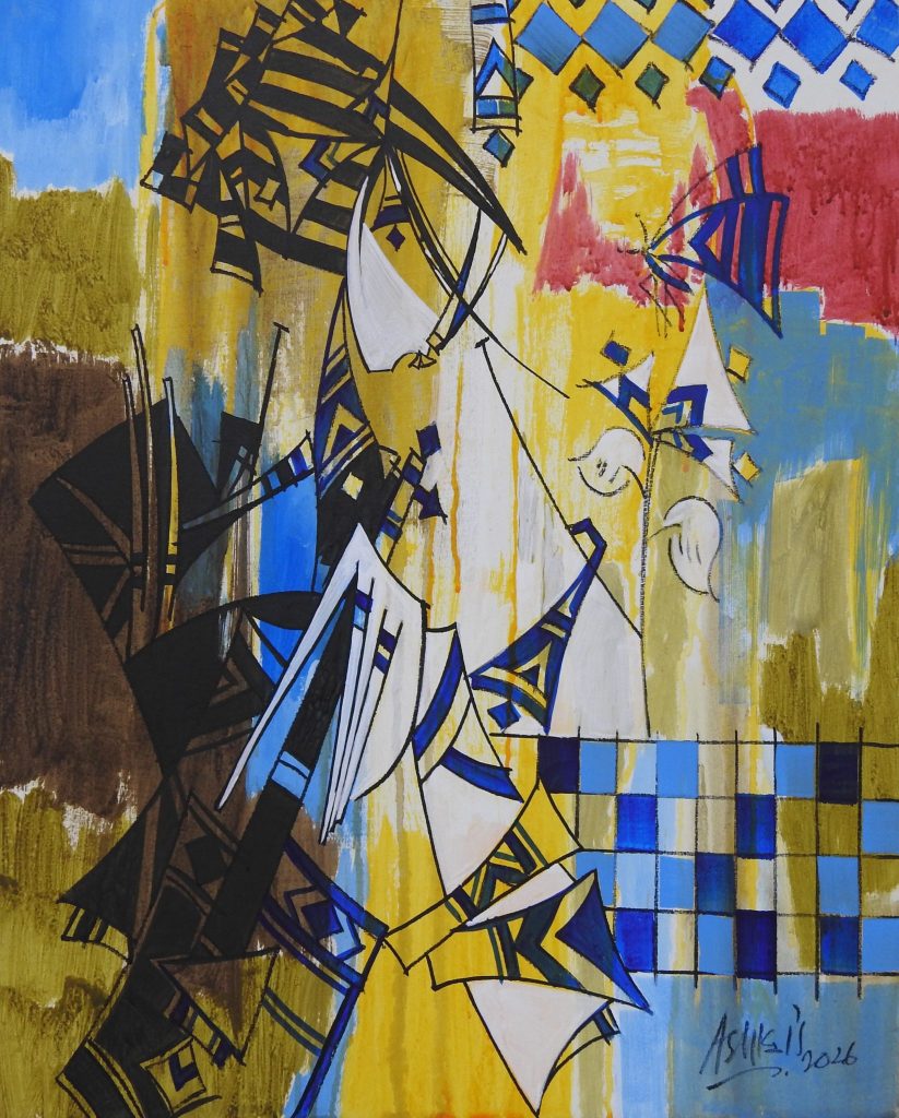 Ashkal, Acrylic on canvas, 24 × 24 (OGK2014)