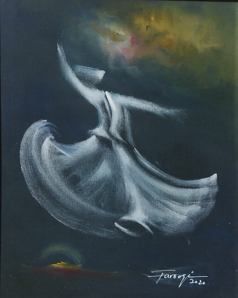 Sufi Art, Oil on canvas, 16 × 20 (OGK2021)