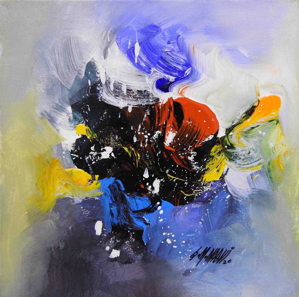 S M Naqvi, Acrylic on canvas, 14 × 14 (OGK454)
