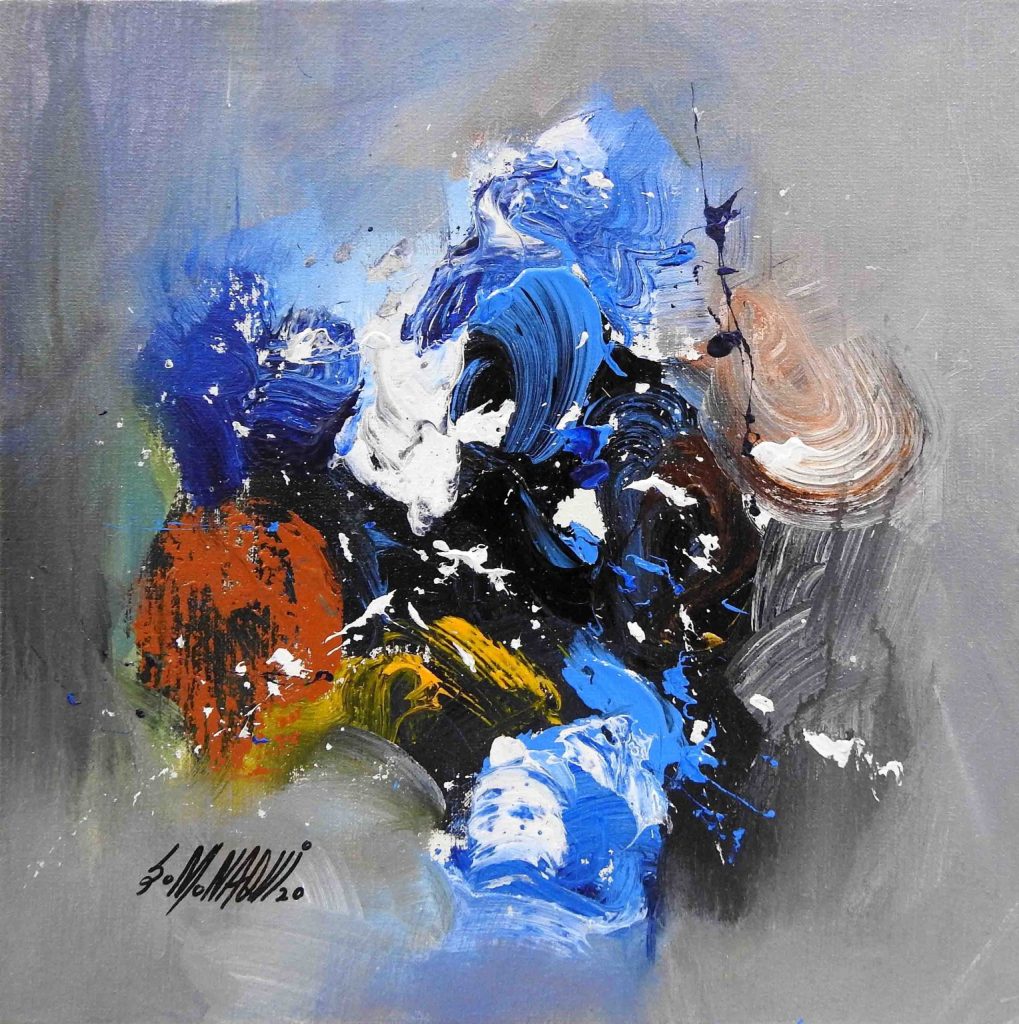 S M Naqvi, Acrylic on canvas, 14 × 14 (OGK455)