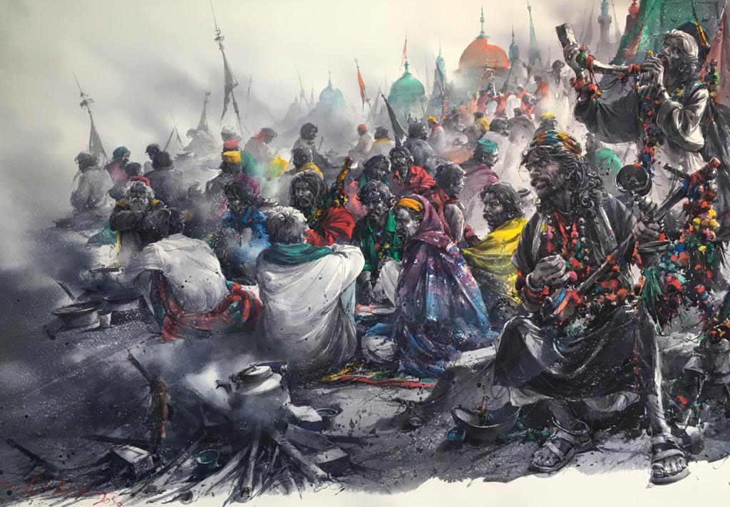 Ali Abbas, Watercolor on paper, 33 × 23 (OGK478)