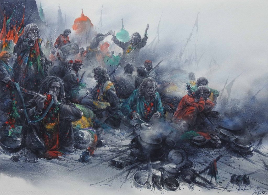 Ali Abbas, Watercolor on paper, 22 × 30 (OGK583)