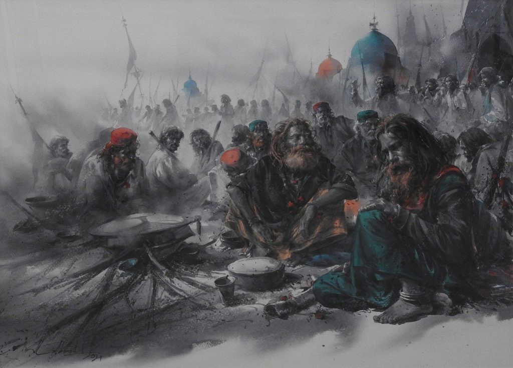 Ali Abbas, Watercolor on paper, 22 × 30 (OGK609)