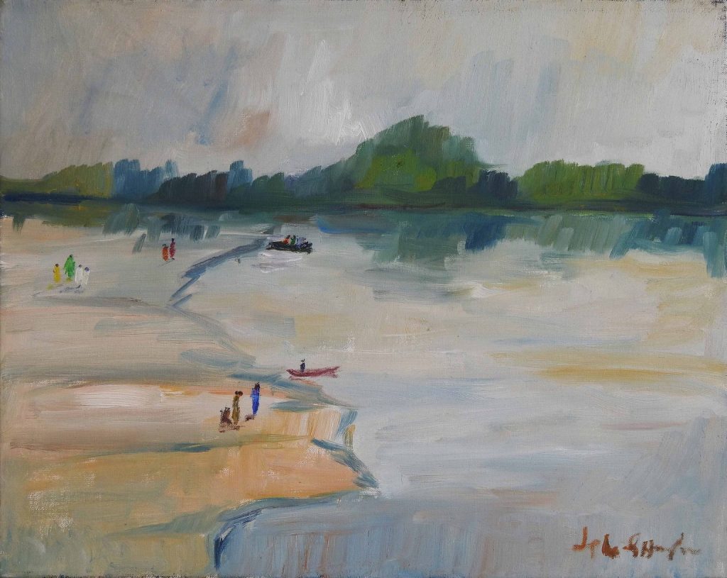 Iqbal Hussain, Oil on canvas, 16 × 20 (OGK663)