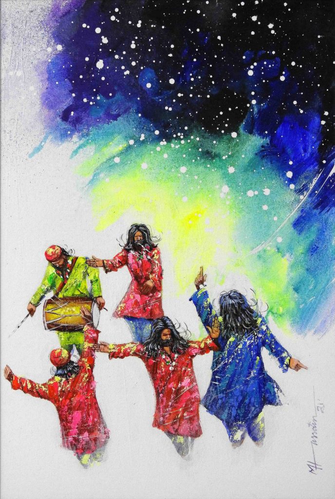 Hussain Chandio, Acrylic on canvas, 36 × 24 (OGK692)